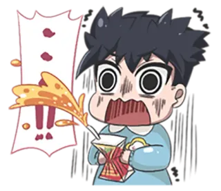 😱 anime, cartoon, shock, surprise, juice, drink telegram sticker
