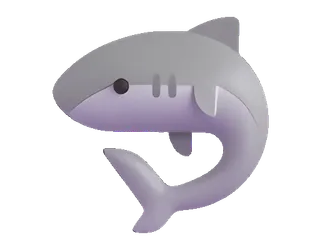 🦈 shark, fish, ocean, sea, animal, 3D telegram sticker