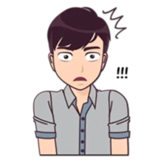 😳 Cartoon, Überrascht, Verwirrt, Mann, Emotion, Sticker whatsapp sticker