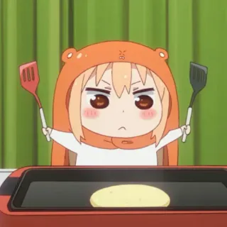 🌩 Umaru Doma Himouto! Umaru-chan Anime, Umaru, Himouto, Cocina, Panqueque, Lindo, Divertido telegram sticker