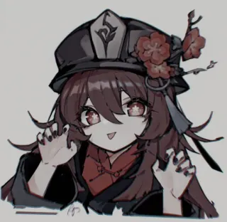🍎 Hu Tao Genshin Impact Anime, Genshin Impact, Hu Tao, Postać, Gra wideo, Słodkie telegram sticker