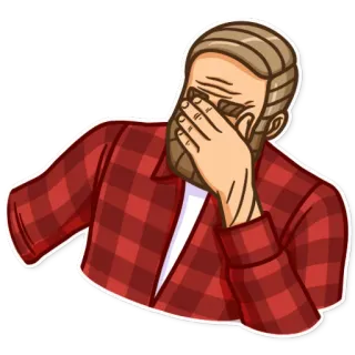 🤦 Facepalm, Kekecewaan, Pria, Frustrasi, Malu, Gagal, Meme telegram sticker
