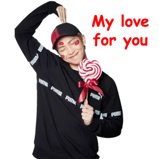 ❤️ RM kpop, cantante, uomo, idol, caramella, cuore, lecca-lecca telegram sticker
