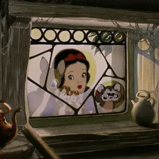⛄️ Snow White Snow White and the Seven Dwarfs 만화, 디즈니, 애니메이션, 백설공주, 너구리 telegram sticker