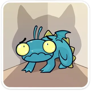 🥺 Мультфильм, Существо, Монстр, Грустный, Тень, Синий telegram sticker