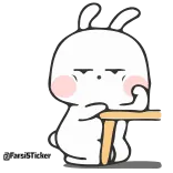 😒 coelho, fofo, animal, kawaii, adesivo telegram sticker