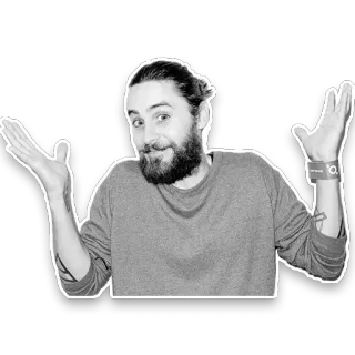 🙄 man, person, gesture, shrug, hands, question, unsure, human telegram sticker