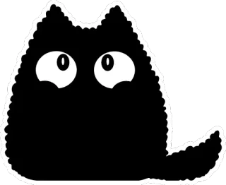 🤗 Katze, Tier, Aufkleber, Cartoon, Schwarzweiß, süß telegram sticker