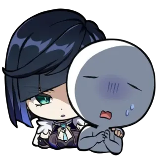 👿 Yelan Genshin Impact Anime, Videojuego, Lindo, Pegatina, Yelan, Genshin Impact, Chibi telegram sticker