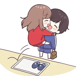 ❤️ cartoon, love, couple, affection, cute whatsapp sticker