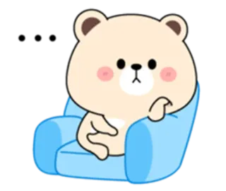 👌 bear, chair, cartoon, cute, sitting, kawaii telegram sticker