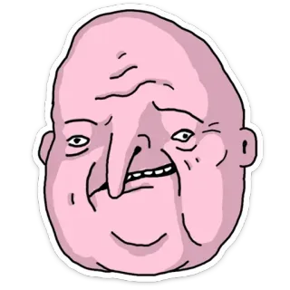 🤔 Dibujo animado, Cara, Meme, Divertido, Feo, Grotesco telegram sticker