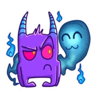 😏 Cartoon, Monster, Geist, Niedlich, Böse, Fantasy whatsapp sticker