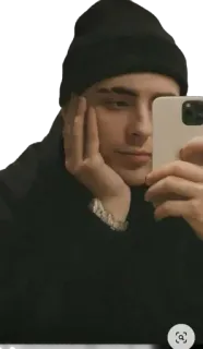❤️‍🩹 Selfie, Hombre, Gorro, Retrato, Casual, Teléfono telegram sticker
