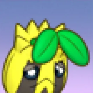 😞 personagem, amarelo, folhas, fofo telegram sticker