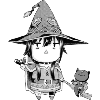 😶 Megumin Konosuba anime, manga, chibi, megumin, konosuba, magic, wizard telegram sticker