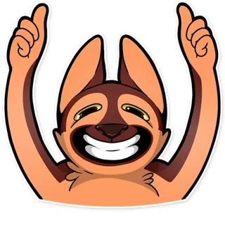 👍 Hund, Daumen hoch, Cartoon, Emoji, Sticker telegram sticker