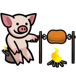 🐖 cerdo, asado, cocina, animal, comida whatsapp sticker