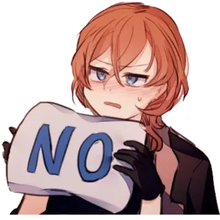 😓 NO Anime, Nein, Verbot, Ablehnung, Absage telegram sticker