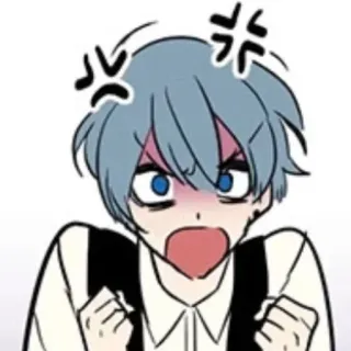 😠 动漫, 生气, 可爱, 男孩, 卡通, 表情 whatsapp sticker
