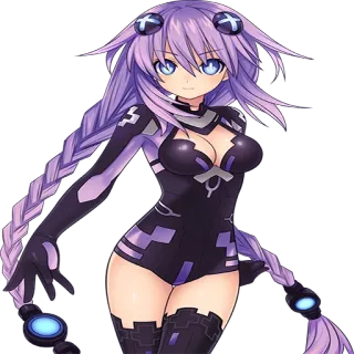 🙂 Anime, Femme, Personnage, Fille, Cheveux violets telegram sticker
