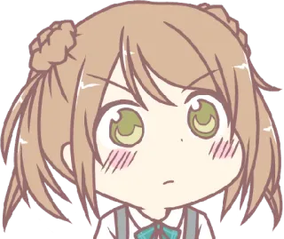 😳 anime, chibi, cute, girl, emotional, expression, character telegram sticker