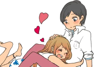 ❤️ 애니메이션, 커플, 사랑, 귀여운, 관계, 만화 telegram sticker