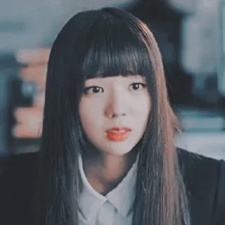 ❄ femme, portrait, coréen, personne, cheveux, frange telegram sticker