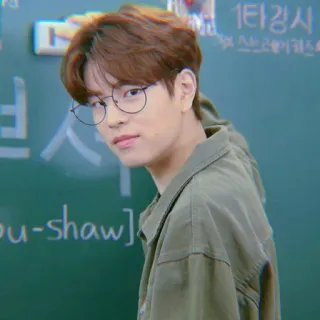 🐱 1타강시 personne, portrait, lunettes, coréen, professeur, étudiant whatsapp sticker