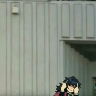 🌊 Giyu Tomioka Demon Slayer アニメ, 中指, 侮辱的なジェスチャー, 冨岡義勇, 鬼滅の刃 whatsapp sticker
