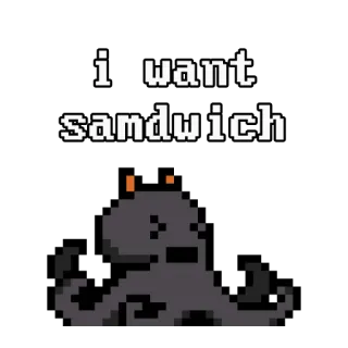 😣 i want samdwich แซนวิช, อาหาร, หิว, พิกเซลอาร์ต, คำขอ telegram sticker