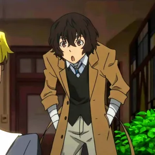 🍃 Dazai Osamu Bungou Stray Dogs Anime, Charakter, Dazai Osamu, Bungo Stray Dogs, Detektiv, Manga whatsapp sticker