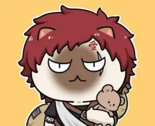 😅 Gaara Naruto anime, cartoon, character, gaara, naruto, cat, cute telegram sticker
