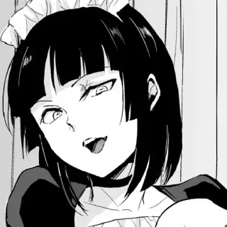 😈 anime, maid, mangá, mulher, garota, sorriso, sorrisinho telegram sticker