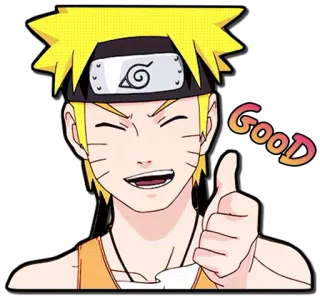 👍 Naruto Good 애니메이션, 나루토, 좋아요, 좋음, 만화 telegram sticker