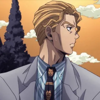 💥 Yoshikage Kira JoJo's Bizarre Adventure Anime, JoJo's Bizarre Adventure, Yoshikage Kira, Personaje, Rubio, Corbata whatsapp sticker