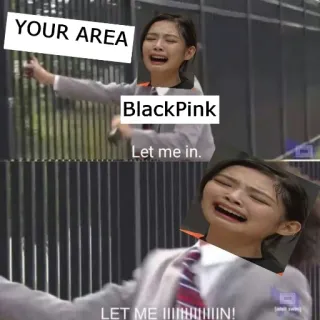 😭 YOUR AREA
BlackPink
Let me in.
LET ME IIIIIIIN! Meme, Kpop, Blackpink, Weinen, Unterhaltung, Fan telegram sticker