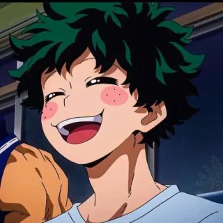 🎬 Izuku Midoriya My Hero Academia anime, my hero academia, izuku midoriya, smiling, cartoon, character telegram sticker