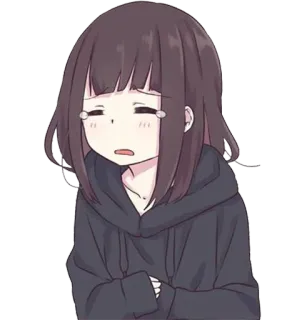 😴 Anime Mädchen, weinend, traurig, emotional, Cartoon, Mädchen, Manga whatsapp sticker