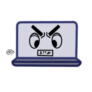 🤬 &!?.# angry, computer, cartoon, emoticon, expression, technology telegram sticker