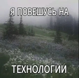 🌟 Я ПОВЕШУСЬ НА
ТЕХНОЛОГИИ 러시아 밈, 기술, 자살 농담, 유머, 풍경 whatsapp sticker