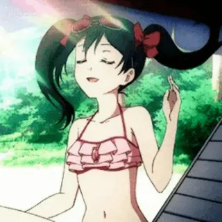 🎈 Anime, Bikini, Mädchen, Sonnenschein, Süß, Sommer telegram sticker