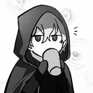 🖤 Anime, Manga, Sudadera con capucha, Bebida, Lindo telegram sticker