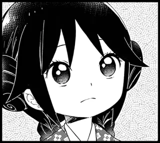 😐 manga, anime, cartoon, illustration, character, portrait telegram sticker