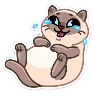 😂 кот, плачет, слезы, милый, стикер, мультфильм telegram sticker