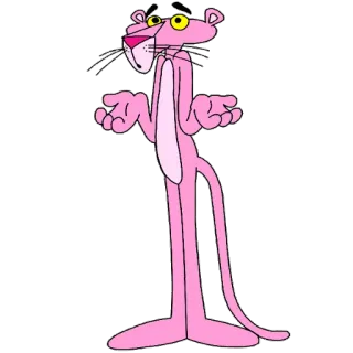 😕 Pink Panther cartoon, pink, panther, animal, cat telegram sticker