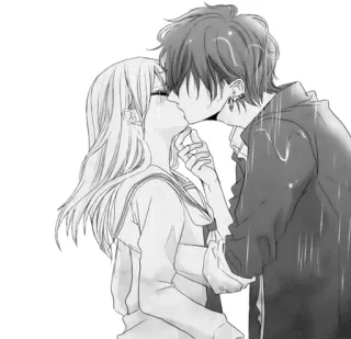 ❤ アニメ, キス, カップル, 恋愛, マンガ, 愛 telegram sticker