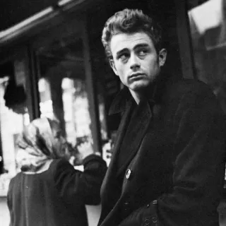 🌛 James Dean актёр, классика, чёрно-белый, мужчина, фильм, знаменитость, портрет telegram sticker