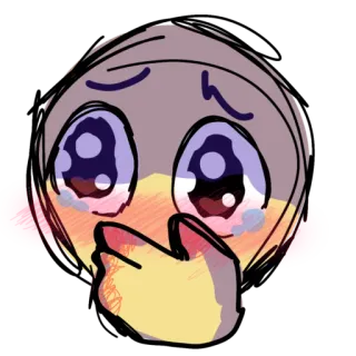 🥺 表情, 情绪化, 哭泣, 插画, 贴纸 telegram sticker