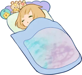 💤 dormir, mignon, dessin animé, animé, sommeil, lit telegram sticker